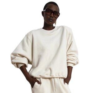 The Frankie Shop Vanessa Cotton Jersey Sweatshirt in Off-White